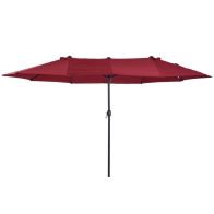 See more information about the Outsunny 4.6M Double-Sided Patio Parasol Sun Umbrella-Wine Red