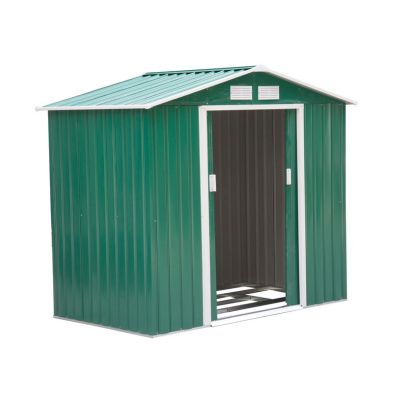 Product photograph of Galvanised 7 X 4 Double Door Reverse Apex Garden Shed Lockable Steel Green By Steadfast from QD stores