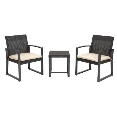 Product photograph of Outsunny Outdoor Garden Pp Rattan Style Bistro Set from QD stores