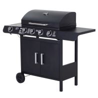 See more information about the Outsunny 4+1 Gas Burner Grill Bbq Trolley Backyard Garden Smoker Side Burner Barbecue With Storage Side Table Wheels