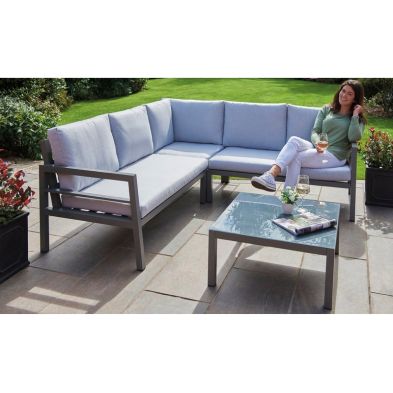 Product photograph of Oakley Garden Corner Sofa By Greenhurst - 4 Seats Neutral Cushions from QD stores