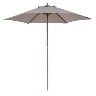 See more information about the Outsunny 2.5M Wood Garden Parasol Sun Shade Patio Outdoor Wooden Umbrella Canopy Grey