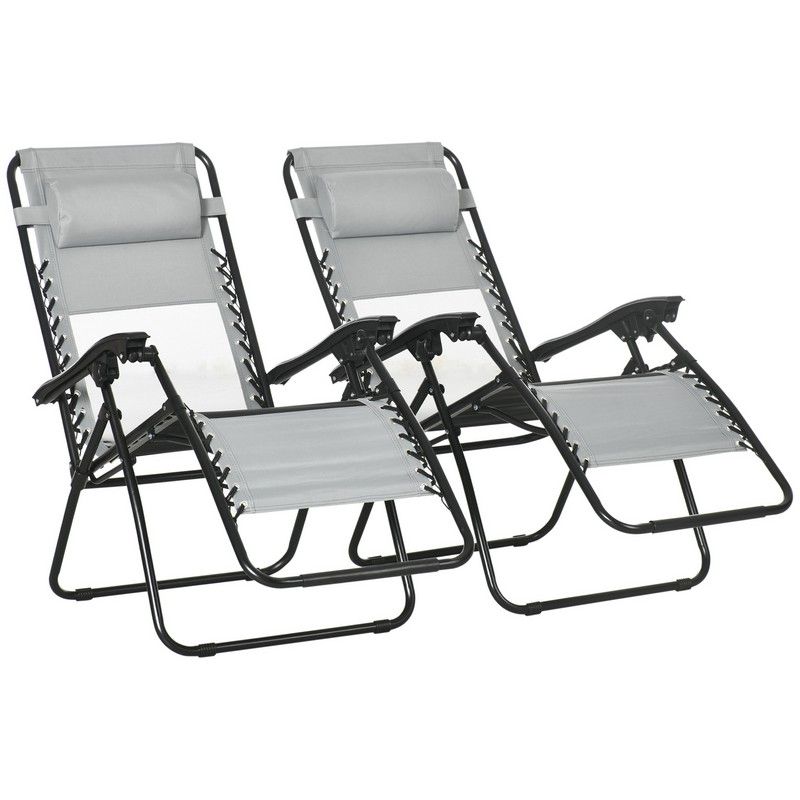 Outsunny Garden Recliner Chairs Set of 2