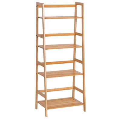 Product photograph of Homcom Four-tier Bamboo Shelving Unit from QD stores