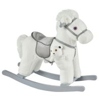 See more information about the Homcom Kids Plush Ride-On Rocking Horse Toy Rocker With Plush Toy Realistic Sounds For Child 18-36 Months White