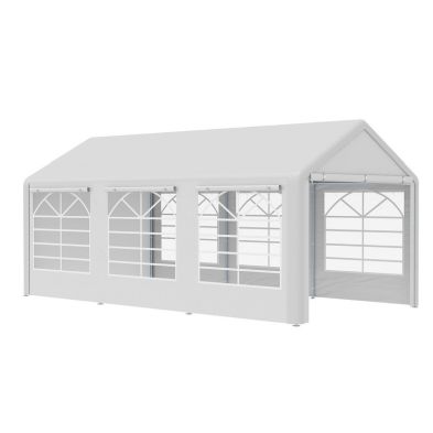 Product photograph of Outsunny 6 X 3 M Garden Gazebo Marquee Party Tent Wedding Portable Garage Carport Shelter Car Canopy Outdoor Heavy Duty Steel Frame Waterproof Rot Resistant from QD stores