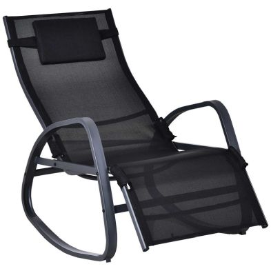 Outsunny Garden Rocking Chair With 5 Level Adjustable Backrest
