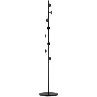 See more information about the Homcom Slimline Metal Coat Stand With Round Hooks - Black