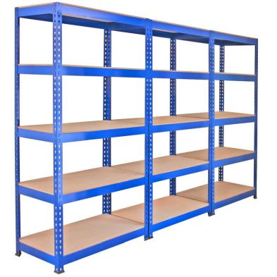 Steel Shelving Units 180cm Blue Warehouse Set Of Three Q Rax 90cm By Raven