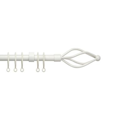 Product photograph of County Crown 125-215cm Curtain Pole Set Cream - 16-19mm from QD stores