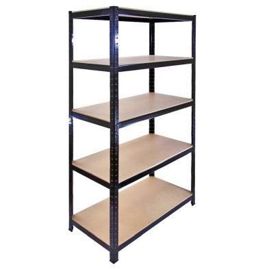 Product photograph of Steel Mdf Shelving Unit 180cm - Black T-rax 90cm By Raven from QD stores