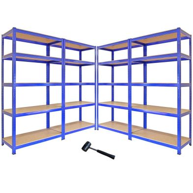 Product photograph of Steel Shelving Units 182 5cm - Blue Heavy Duty Set Of Four T-rax 90cm By Raven from QD stores