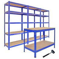 See more information about the Steel Shelving & 120cm Workbenchs 180cm - Blue Set Of Three T-Rax 90cm by Raven