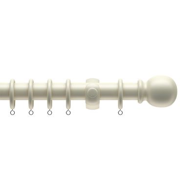 Product photograph of Victory 120cm Curtain Pole Wood White - 28mm Diameter from QD stores