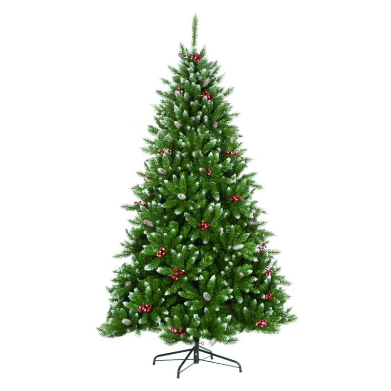 Festive 120cm (4 Foot) Prelit Snow Tipped Fraser Fir Christmas Tree Warm White 338 Tips