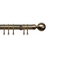 See more information about the Pristine 170-300cm Extendable Curtain Pole Set Ball Finial Antique Brass - 25-28mm