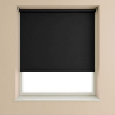 Product photograph of Blackout Roller Blind Black - 90cm Width from QD stores