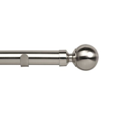 Product photograph of Rome 120cm Eyelet Curtain Pole Set Satin Silver - 28mm Diameter from QD stores