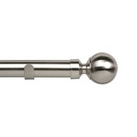 See more information about the Rome 120cm Eyelet Curtain Pole Set Satin Silver - 28mm Diameter
