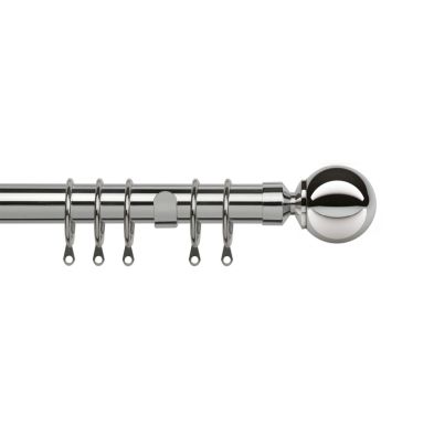 See more information about the Pristine 120-210cm Extendable Curtain Pole Set Ball Finial Chrome - 25-28mm