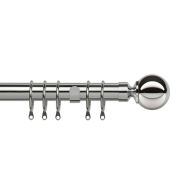 See more information about the Pristine 170-300cm Extendable Curtain Pole Set Ball Finial Chrome - 25-28mm
