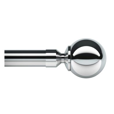 Product photograph of Rome 120cm Eyelet Curtain Pole Set Chrome - 28mm Diameter from QD stores