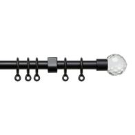 See more information about the Simply 150-280cm Extendable Curtain Pole Set Ball Finial Black - 13-16mm