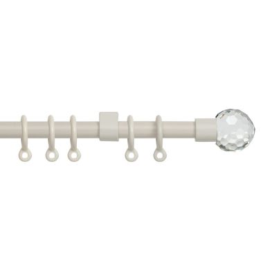 Product photograph of Simply 150-280cm Extendable Curtain Pole Set Ball Finial Cream - 13-16mm from QD stores