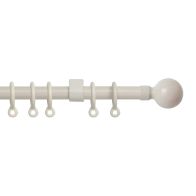 See more information about the Simply 120-210cm Extendable Curtain Pole Set Ball Finial Cream - 13-16mm