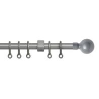 See more information about the Simply 120-210cm Extendable Curtain Pole Set Ball Finial Silver - 13-16mm
