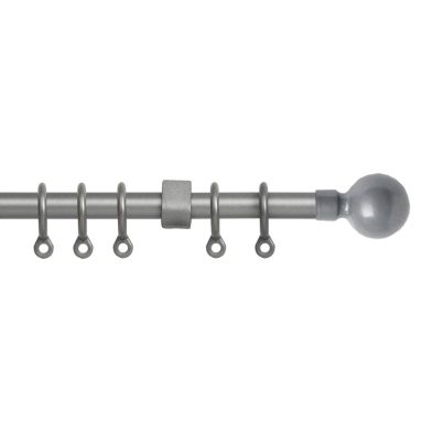 Product photograph of Simply 150-280cm Extendable Curtain Pole Set Ball Finial Silver - 13-16mm from QD stores