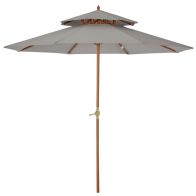 See more information about the Outsunny 2.7 M Garden Parasol Umbrella Double Tier Garden Umbrellas Outdoor Sun Umbrella Sunshade Bamboo Parasol Grey