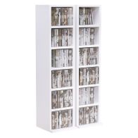 See more information about the Homcom 204 Cd Media Display Shelf Unit Set Of 2 Blu-Ray Tower Rack W/ Adjustable Shelves Bookcase Storage Organiser