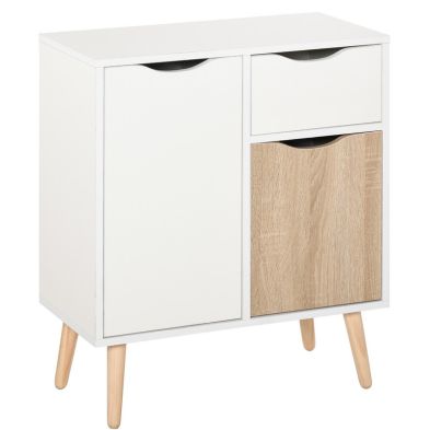 Homcom Sideboard Floor Cabinet Storage Cupboard With Drawer For Bedroom Living Room Entryway Brown