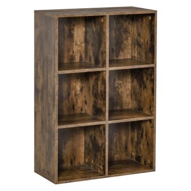 Product photograph of Homcom Cubic Cabinet Bookcase Shelves Storage Display For Study Living Room Home Office Rustic Brown from QD stores