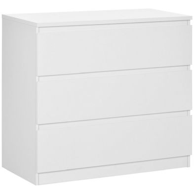 Homcom Chest Of Drawers 3 Drawer Storage Organiser Unit For Bedroom Living Room White