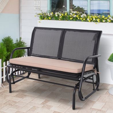 Product photograph of Outsunny 2-seater Garden Bench Cushion With Ties from QD stores