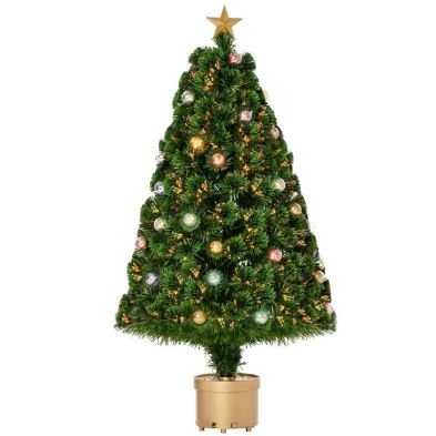 4ft Fibre Optic Christmas Tree Artificial With Led Lights Gold 112 Tips