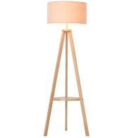 See more information about the Homcom Free Standing Tripod Floor Lamp Bedside Light Reading Light With Storage Shelf Linen Shade For Living Room Bedroom