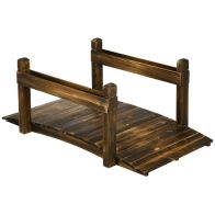 See more information about the Outsunny 5Ft Wooden Garden Bridge With Planters On Safety Railings