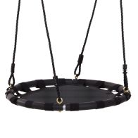 See more information about the Homcom 23.5 Inch/ 60 cm Kids Nest Swing Seat Round Hanging Tree Metal Frame Backyard Playground Outdoor Garden Backyard Play Toy Black