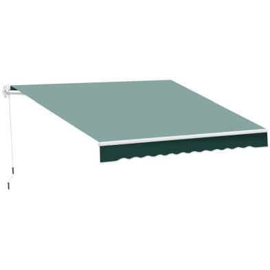 Outsunny Manual Retractable Awning 25x2 M Dark Green