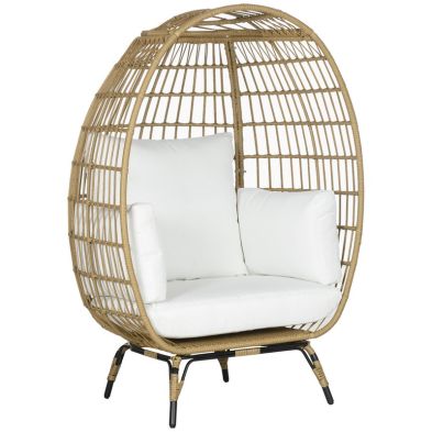 Product photograph of Outsunny Pe Rattan Outdoor Egg Chair from QD stores