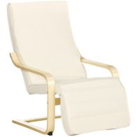 See more information about the Homcom Wooden Lounging Chair Deck Relaxing Recliner Lounge Seat With Adjustable Footrest & Removable Cushion