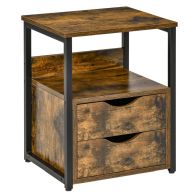 See more information about the Homcom Industrial Side Table With Drawer