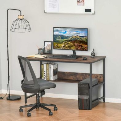 Homcom Computer Desk With Storage Shelf