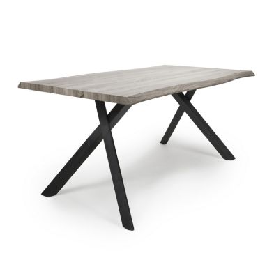 Product photograph of Contemporary Dining Table Curved Edges Beige Pine Effect - 160cm from QD stores