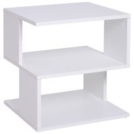 See more information about the Homcom Modern Square 2 Tier Wood Coffee Side Table Storage Shelf Rack Living Room White