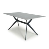 See more information about the Industrial Dining Table Metal & Ceramic Grey - 160cm