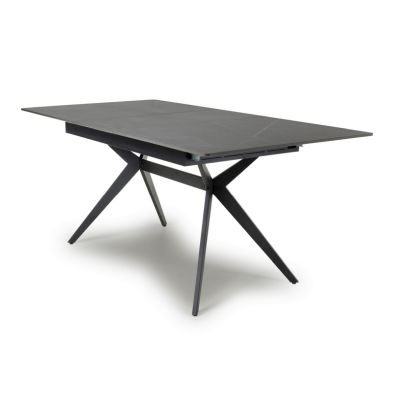 Industrial Dining Table Metal Ceramic Grey Extendable 140 180cm